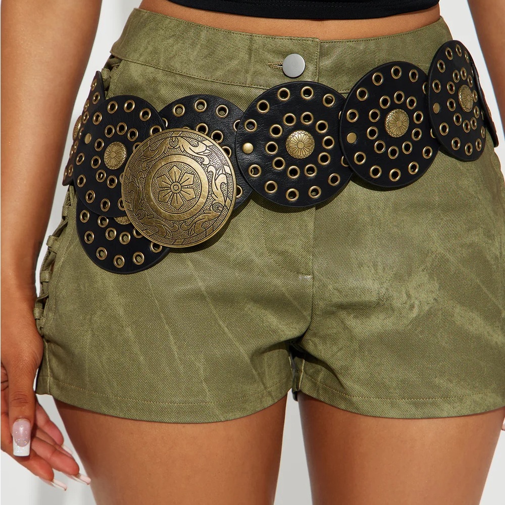 Fashion Nova Black and Gold Belt, New